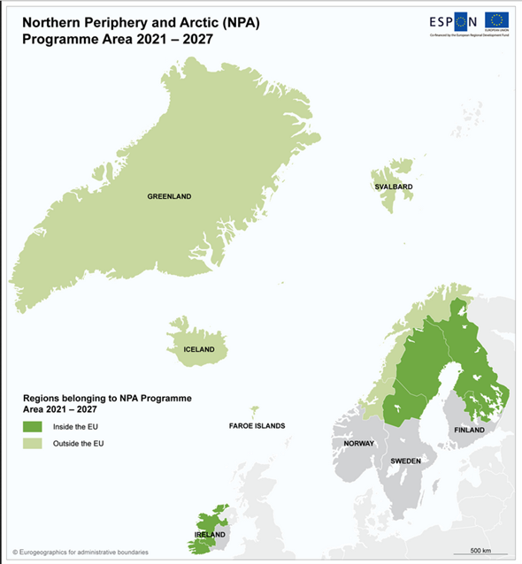 Interreg NPA ohjelma-alue